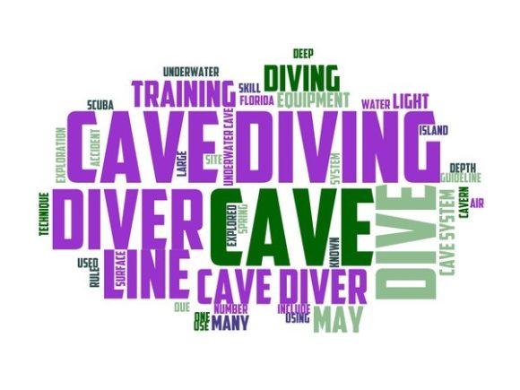 Cave Diving Typography Sticker: A Creative Tool for Design Enthusiasts