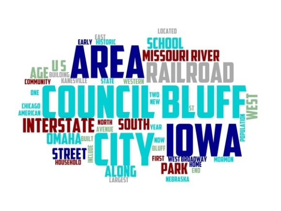Council Bluffs Typography Background: A Hand-Drawn Word Cloud with Real Design Utility