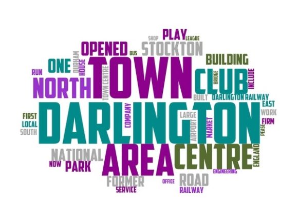 Darlington Typography Sticker: A Hand-Drawn Wordcloud for Meaningful, Multi-Use Design