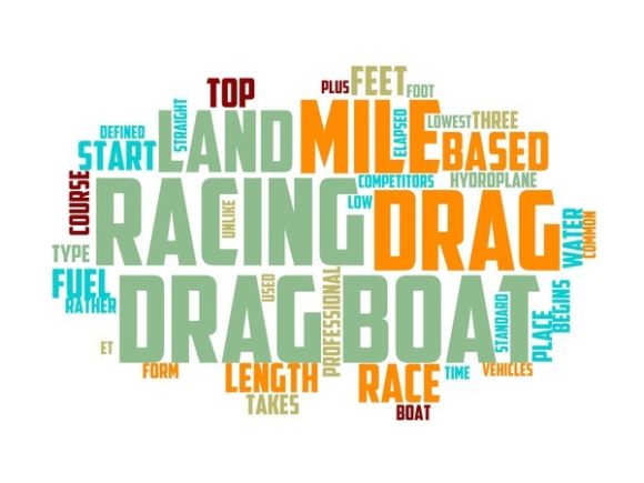Drag Boat Racing Typography Sticker